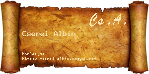 Cserei Albin névjegykártya